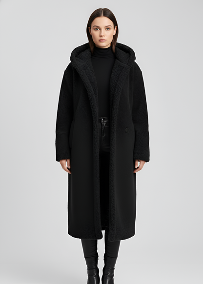 Women's Hooded Faux Fur Long Coat