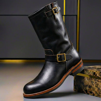 Classic Brown Distressed Leather Boots