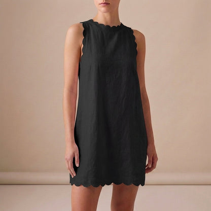 Women's Sleeveless Mini Dress Lightweight Ruffle Hem