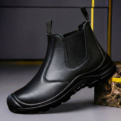 Comfortable Slip On Leather Ankle Boots