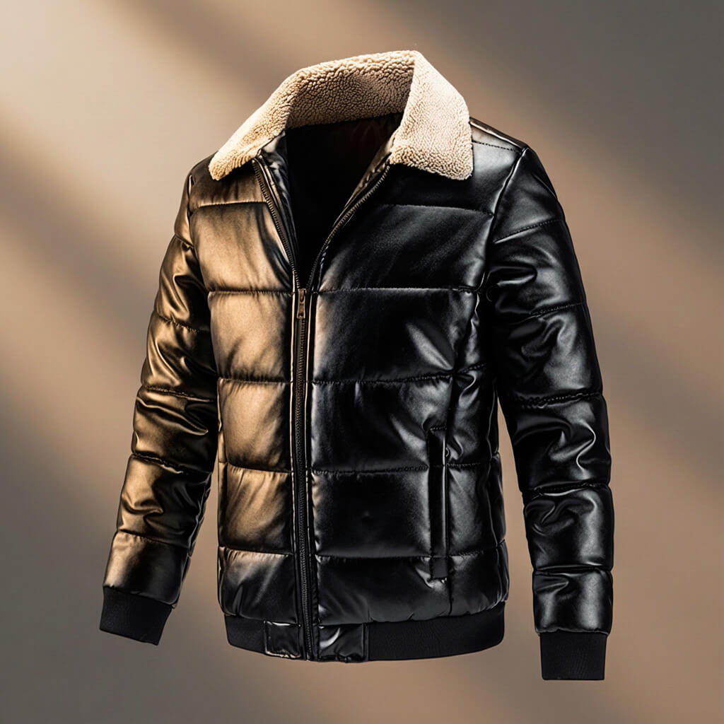 Luxury Padded Genuine Leather Jacket - VibreMode