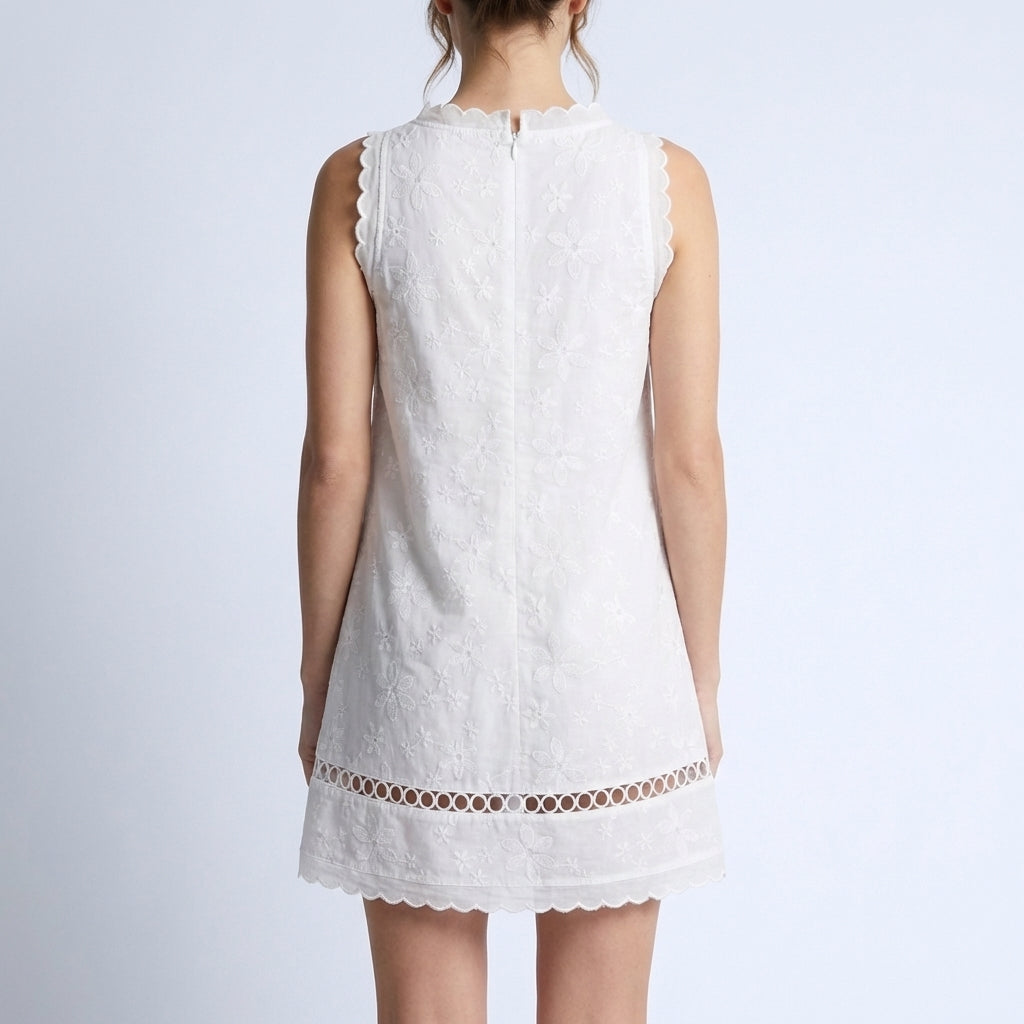 Women's Lace Mini Dress Ruffle Hem Detail