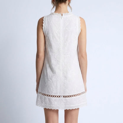 Women's Lace Mini Dress Ruffle Hem Detail
