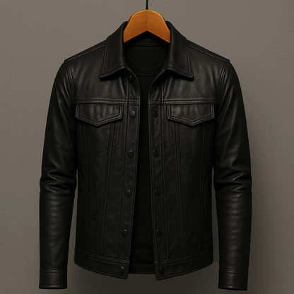 Men's Stand Collar Jacket Snap Front Cotton Tan