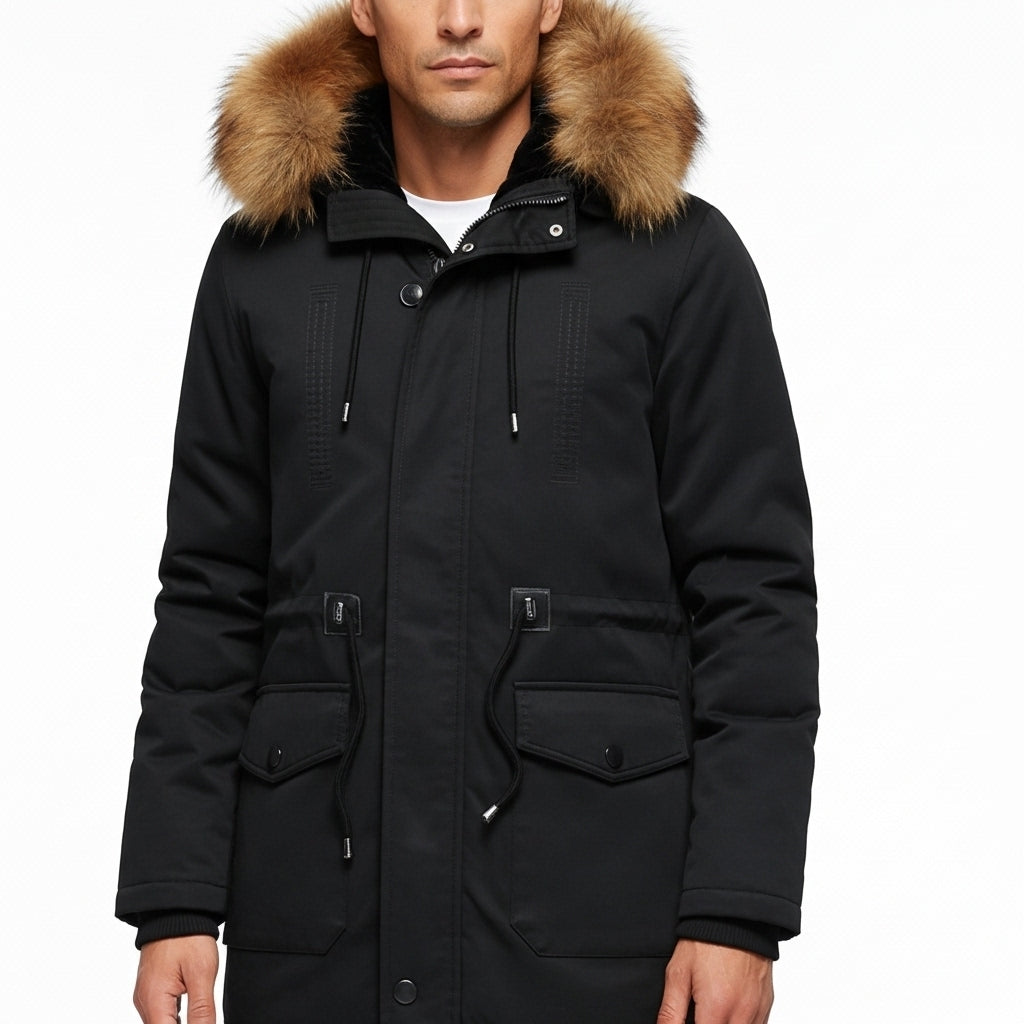 Men's Camouflage Hooded Parka Thick Windproof Velvet Jacket