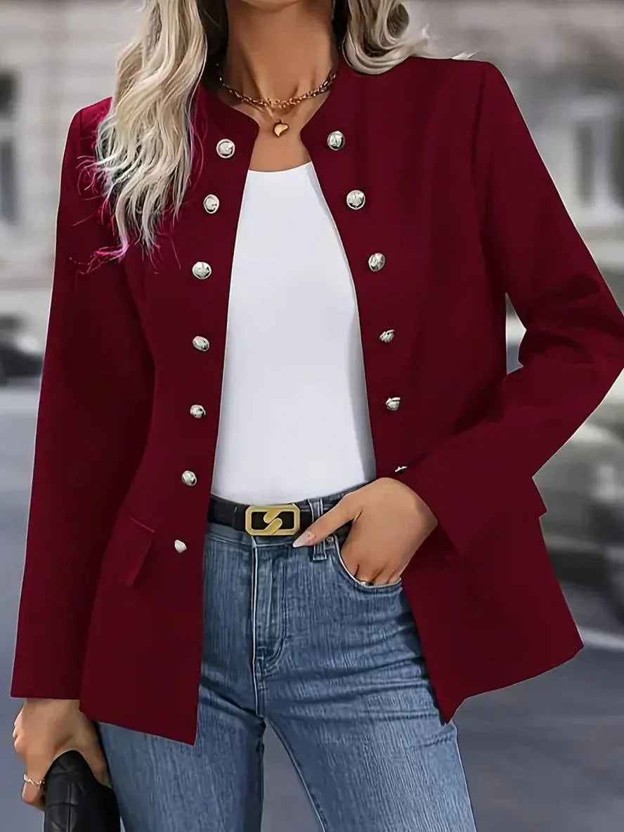 Image of Blair | Women's Long Sleeve Military Button-Down Blouse