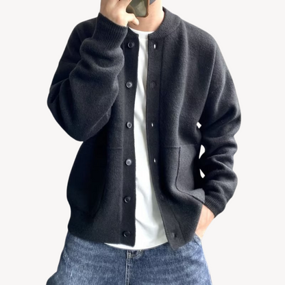 Men's Wool Cardigan Button Front