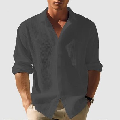 Men's Cotton Waffle Shirt Long Sleeves