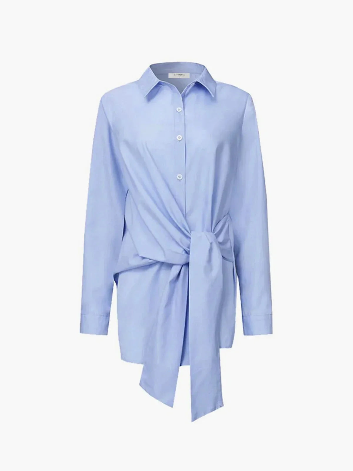 Women's Oversized Long Sleeve Shirt With Tie Waist
