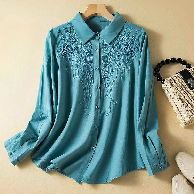Breathable Cotton Blend Button Down Shirt - VibreMode