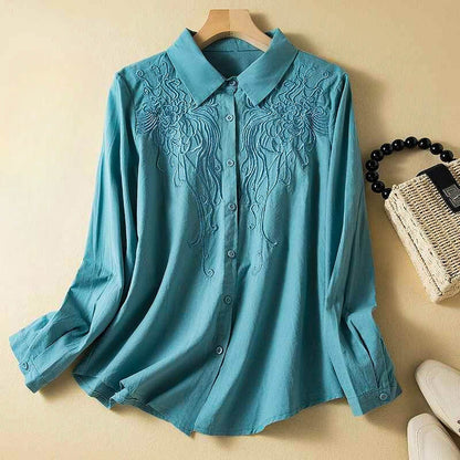 Breathable Cotton Blend Button Down Shirt - VibreMode