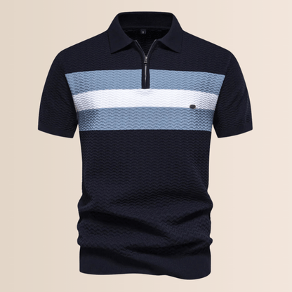 Men's Striped Polo Shirt Cotton
