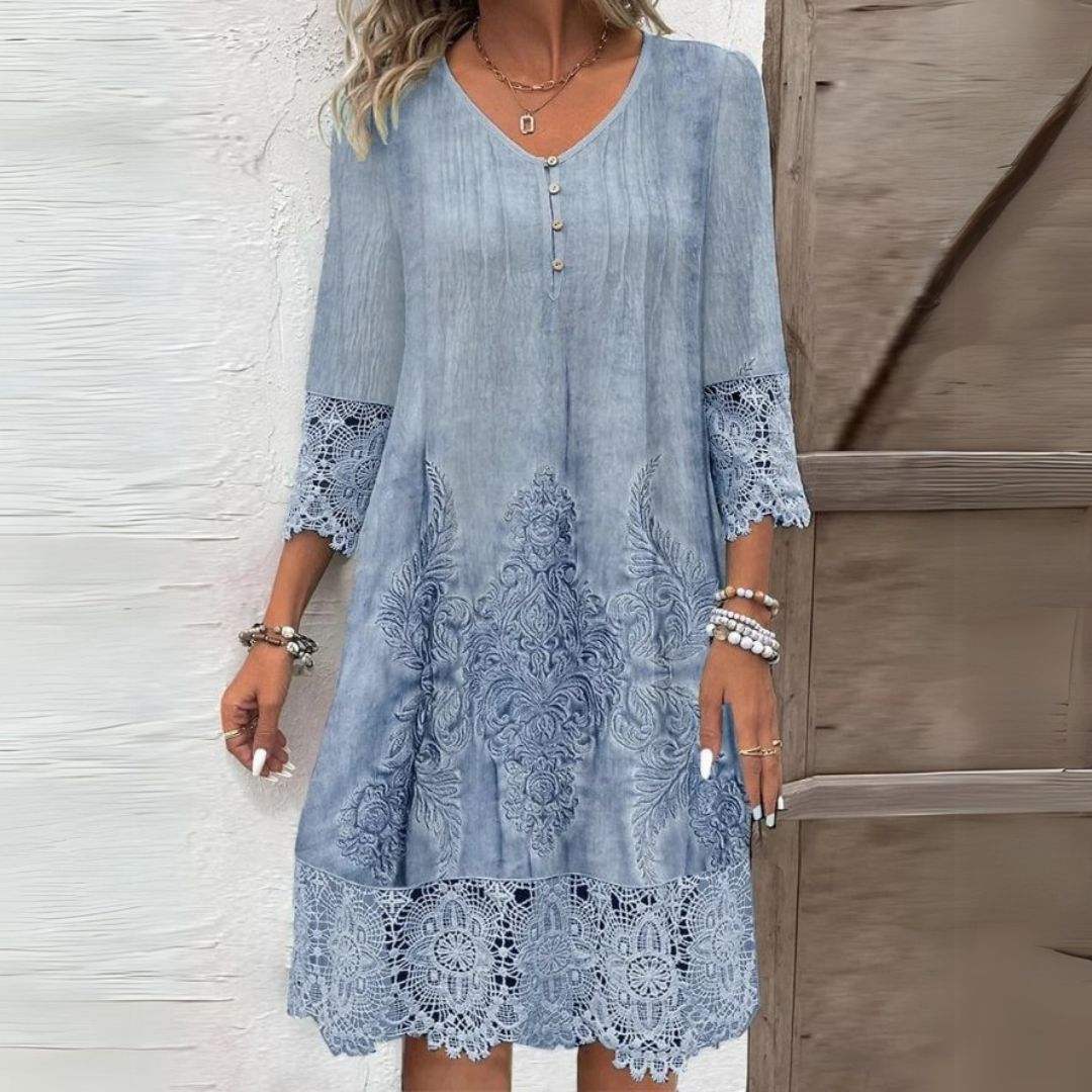 Classic Ladies Floral Shift Dress - VibreMode