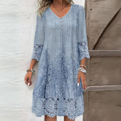 Classic Ladies Floral Shift Dress - VibreMode