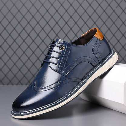 Men's Brogue Lace-Up Leather Dress Shoes - VibreMode
