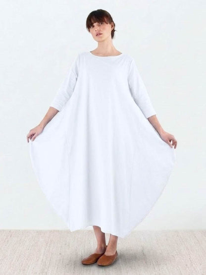 Women's Boho Maxi Dress 3/4 Sleeves Oversized