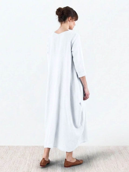 Women's Boho Maxi Dress 3/4 Sleeves Oversized