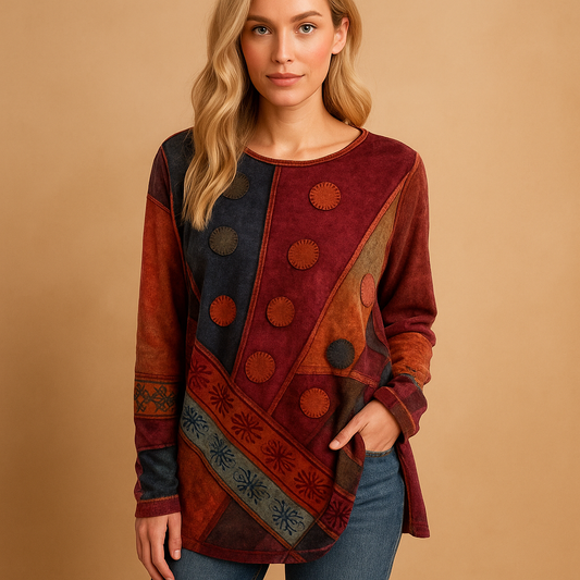 Women's Off Shoulder Ethnic Print Blouse - VibreMode