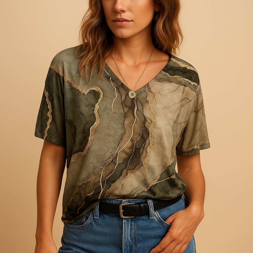 Women’s boho style airy top with a loose fit and refined details, ideal for summer festivals, casual days, and relaxed outfits.
