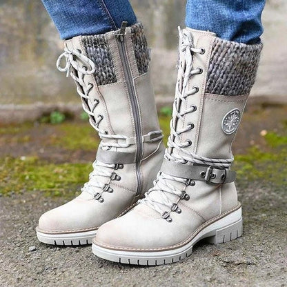 Women's Winter Boots Knitted Cuff Comfortable - VibreMode