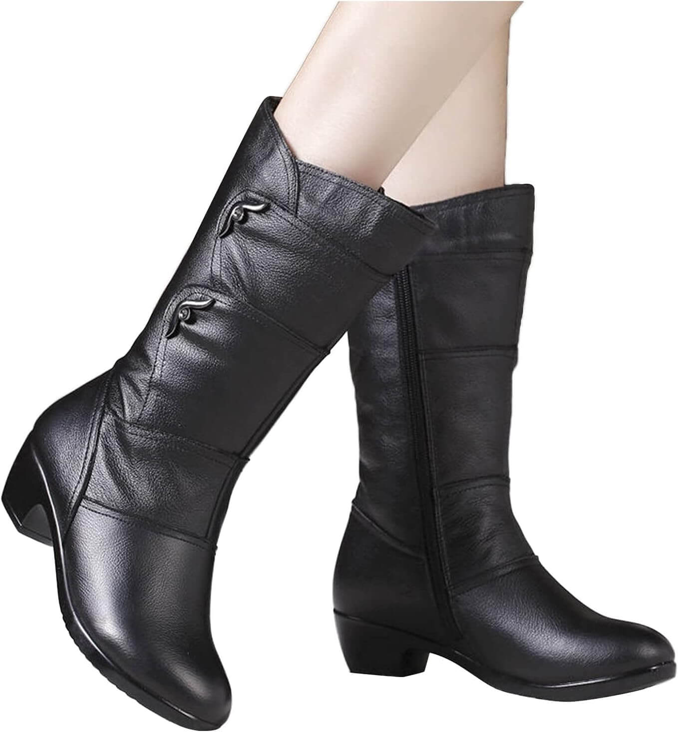 Tall Women's Leather Knee Boots