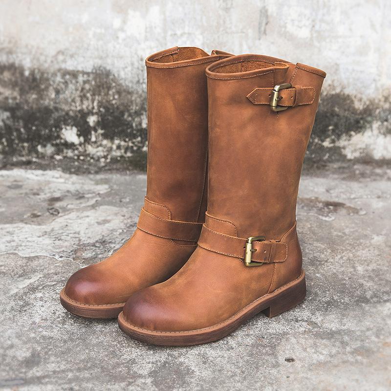 Stylish Buckle Boots - Comfortable Classic Design - VibreMode