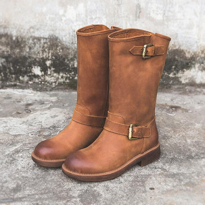Stylish Buckle Boots - Comfortable Classic Design - VibreMode