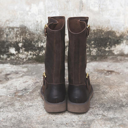 Stylish Buckle Boots - Comfortable Classic Design