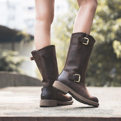 Stylish Buckle Boots - Comfortable Classic Design