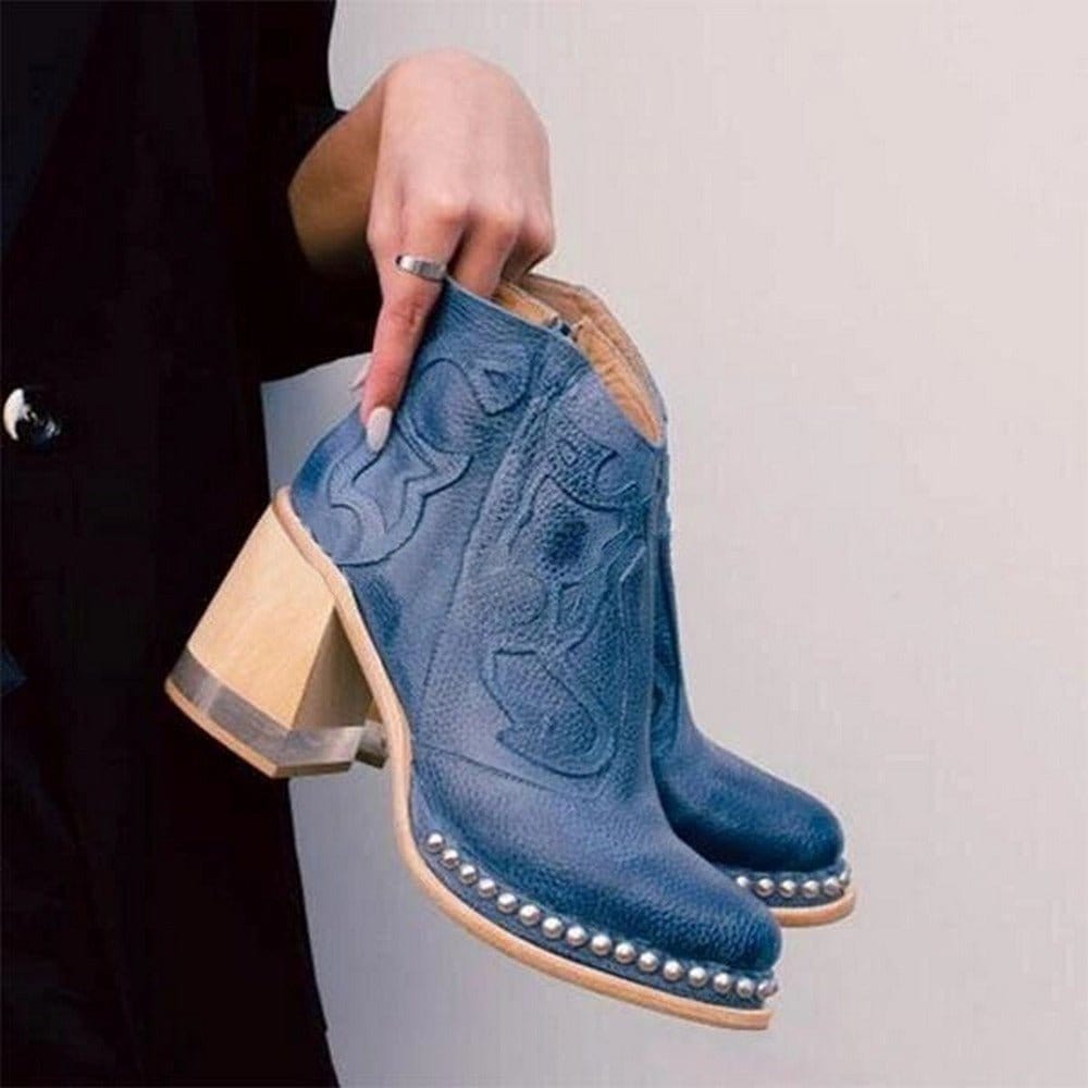 Women's Ankle Boots Block Heel Decorative Stitch