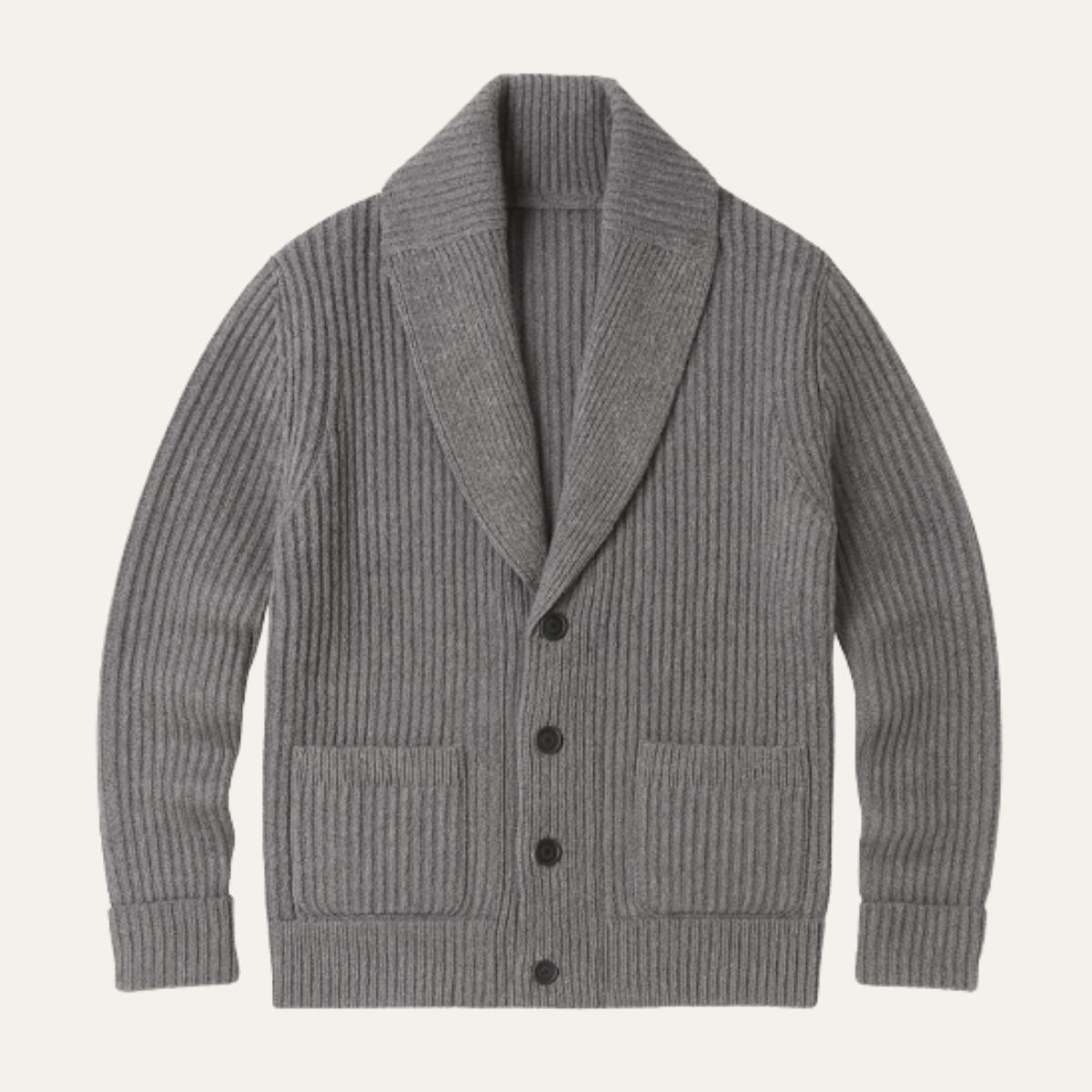 Aldercrest Men's Knitted Cardigan Chunky Button Up Shawl Collar - VibreMode