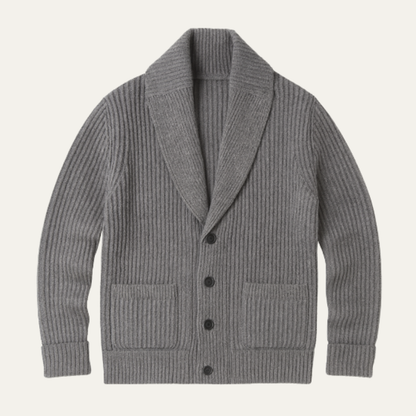 Aldercrest Men's Knitted Cardigan Chunky Button Up Shawl Collar - VibreMode