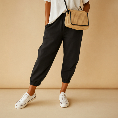Women’s breathable loose fit trousers with lightweight design and relaxed silhouette, perfect for warm days, casual outfits, and comfortable everyday wear.