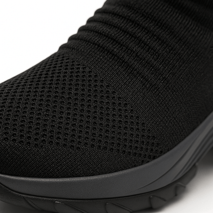 Breathable No-Tie Stretch Shoes - Black Grey