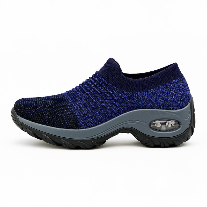 Comfortable Elastic Slip On Shoes - Blue - VibreMode
