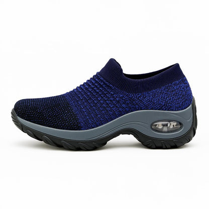 Comfortable Elastic Slip On Shoes - Blue - VibreMode