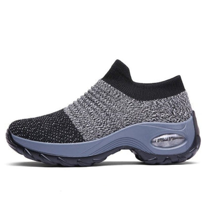 Comfortable Slip On Elastic Shoes - Grey - VibreMode