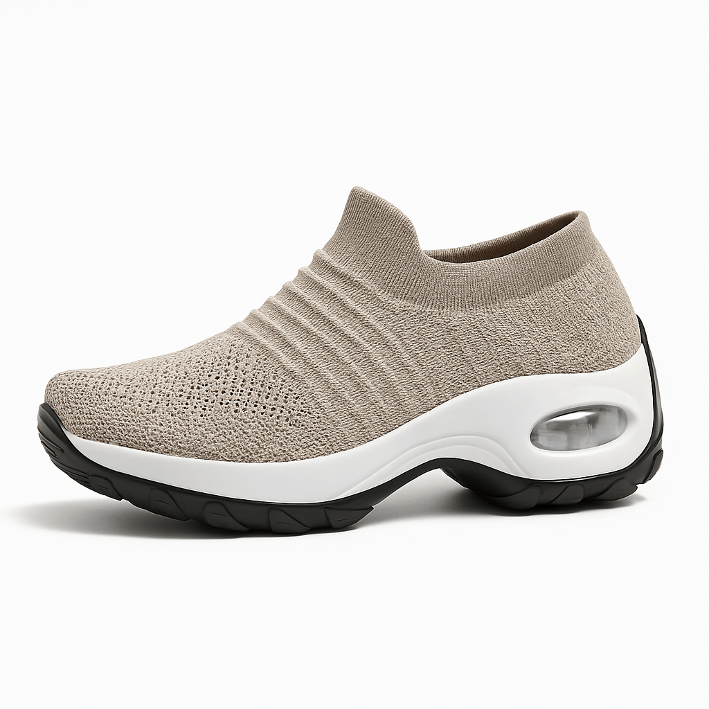 Comfortable Slip On Walking Shoes - Khaki - VibreMode