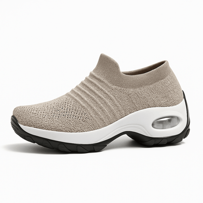 Comfortable Slip On Walking Shoes - Khaki - VibreMode
