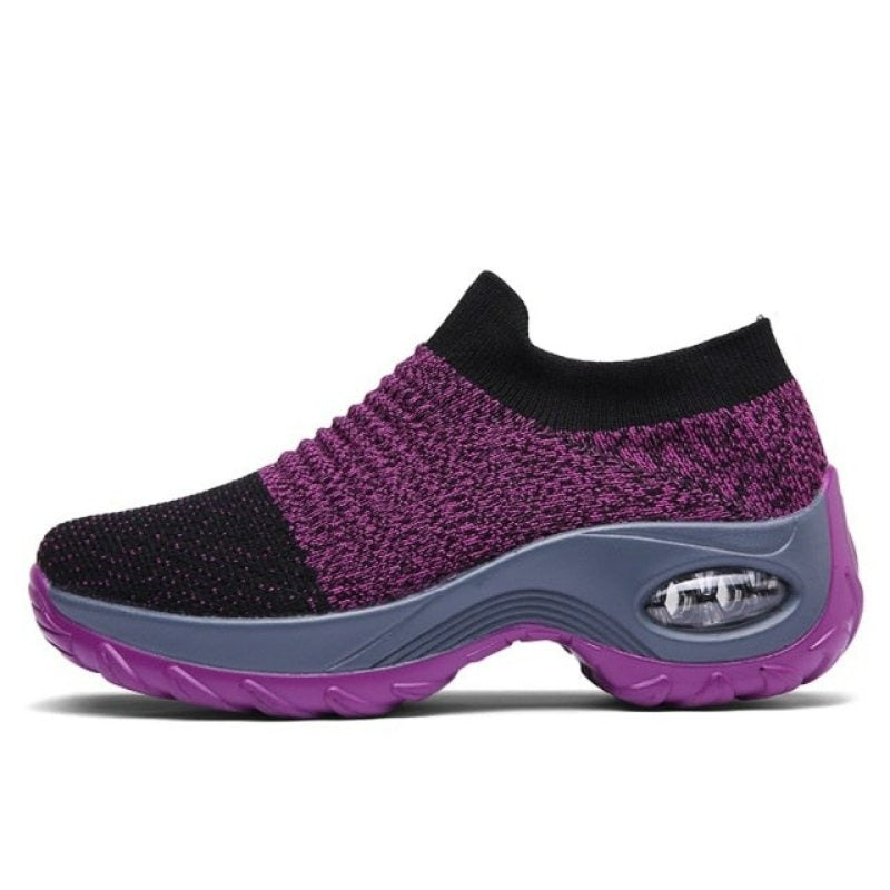 Comfortable Elastic Slip On Shoes - Purple - VibreMode