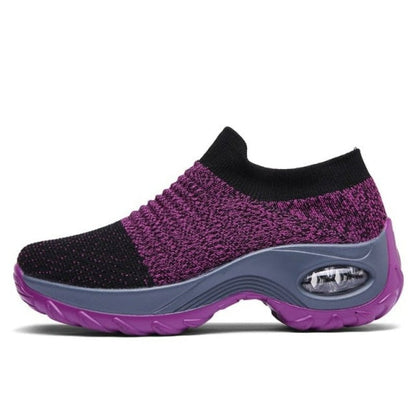 Comfortable Elastic Slip On Shoes - Purple - VibreMode