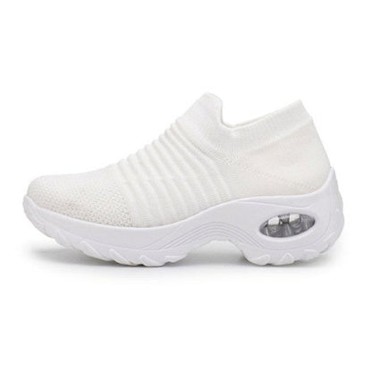 Comfortable Slip On Sneakers - White - VibreMode