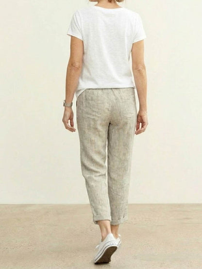 Comfortable Women's Elastic Waist Straight Leg Pants