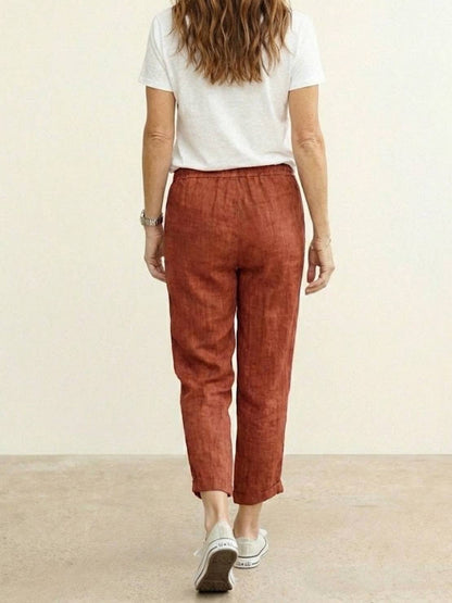 Comfortable Women's Elastic Waist Straight Leg Pants