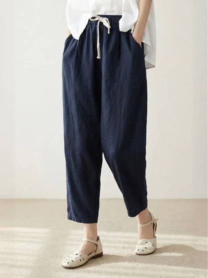 Comfortable Women's Elastic Waist Straight Leg Pants