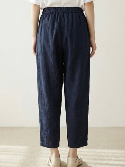 Comfortable Women's Elastic Waist Straight Leg Pants