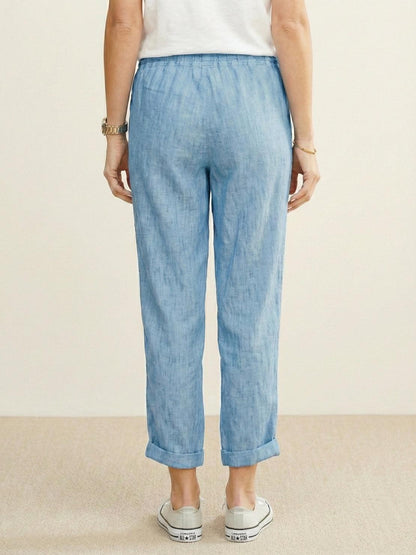 Comfortable Women's Elastic Waist Straight Leg Pants