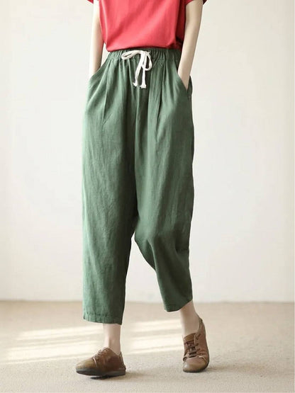 Comfortable Women's Elastic Waist Straight Leg Pants
