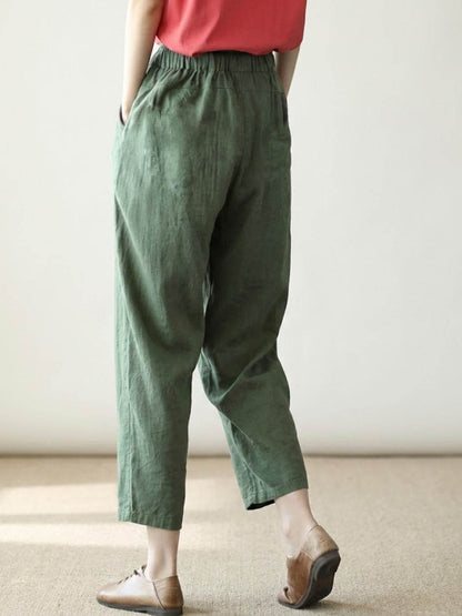 Comfortable Women's Elastic Waist Straight Leg Pants