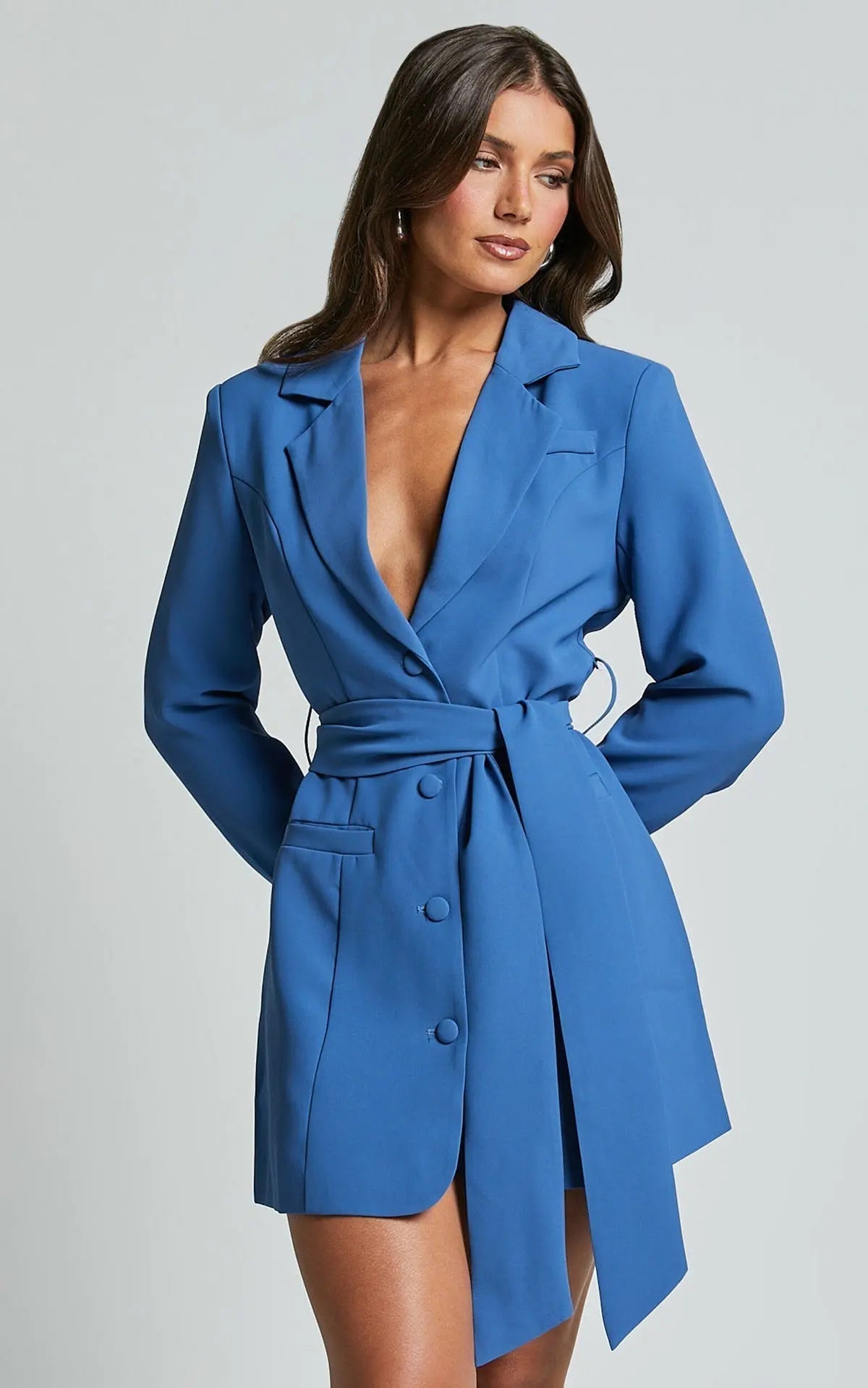 Image of Brenda | Women's V-Neck Wrap Mini Dress